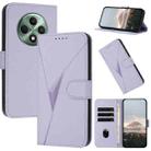 For OPPO Reno12 F 4G Triangle Pattern Buckle Clasp Leather Phone Case(Light Purple) - 1
