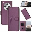 For OPPO Find X8 Triangle Pattern Buckle Clasp Leather Phone Case(Dark Purple) - 1