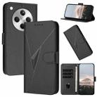 For OPPO Find X8 Triangle Pattern Buckle Clasp Leather Phone Case(Black) - 1