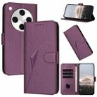 For OPPO Find X8 Pro Triangle Pattern Buckle Clasp Leather Phone Case(Dark Purple) - 1