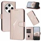 For OPPO Find X8 Pro Triangle Pattern Buckle Clasp Leather Phone Case(Rose Gold) - 1