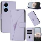 For OPPO A1 Pro / Reno8 T 5G Global Triangle Pattern Buckle Clasp Leather Phone Case(Light Purple) - 1