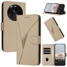 For OPPO Find X6 Triangle Pattern Buckle Clasp Leather Phone Case(Gold) - 1