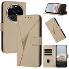 For OPPO Find X6 Pro Triangle Pattern Buckle Clasp Leather Phone Case(Gold) - 1