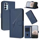 For OPPO Reno5 4G / 5G / Find X3 Lite Triangle Pattern Buckle Clasp Leather Phone Case(Royal Blue) - 1