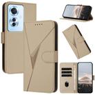 For OPPO Reno11 F / F25 Pro Triangle Pattern Buckle Clasp Leather Phone Case(Gold) - 1