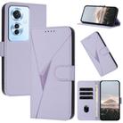 For OPPO Reno11 F / F25 Pro Triangle Pattern Buckle Clasp Leather Phone Case(Light Purple) - 1