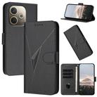 For OPPO A5 Pro 5G Triangle Pattern Buckle Clasp Leather Phone Case(Black) - 1