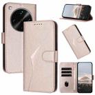 For OPPO Find X8 Ultra Triangle Pattern Buckle Clasp Leather Phone Case(Rose Gold) - 1