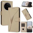 For OPPO Find X8s+ Triangle Pattern Buckle Clasp Leather Phone Case(Gold) - 1