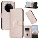 For OPPO Find X8s+ Triangle Pattern Buckle Clasp Leather Phone Case(Rose Gold) - 1