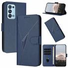 For OPPO Reno6 Pro+ 5G Triangle Pattern Buckle Clasp Leather Phone Case(Royal Blue) - 1