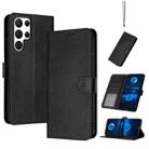 For Samsung Galaxy S25 Ultra 5G Solid Calf Texture Flip Leather Phone Case(Black) - 1