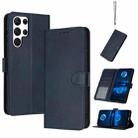 For Samsung Galaxy S25 Ultra 5G Solid Calf Texture Flip Leather Phone Case(Dark Blue) - 1