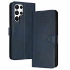 For Samsung Galaxy S25 Ultra 5G Solid Calf Texture Flip Leather Phone Case(Dark Blue) - 2