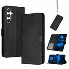 For Samsung Galaxy S25 / S24 5G Solid Calf Texture Flip Leather Phone Case(Black) - 1
