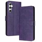 For Samsung Galaxy S25 / S24 5G Solid Calf Texture Flip Leather Phone Case(Purple) - 2