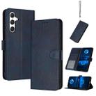 For Samsung Galaxy S25+ / S24+ 5G Solid Calf Texture Flip Leather Phone Case(Dark Blue) - 1
