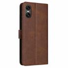 For Sony Xperia 5 VI Solid Calf Texture Flip Leather Phone Case(Brown) - 3