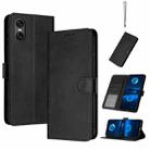 For Sony Xperia 5 VI Solid Calf Texture Flip Leather Phone Case(Black) - 1