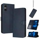 For Sony Xperia 5 VI Solid Calf Texture Flip Leather Phone Case(Dark Blue) - 1