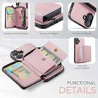 For iPhone 16 Plus JEEHOOD J02 Magnetic Zipper Horizontal Flip Leather Phone Case(Pink) - 3