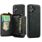 For iPhone 16 Plus JEEHOOD J02 Magnetic Zipper Horizontal Flip Leather Phone Case(Black) - 2