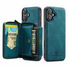 For iPhone 16 Plus JEEHOOD J02 Magnetic Zipper Horizontal Flip Leather Phone Case(Blue) - 2