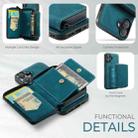 For iPhone 16 Plus JEEHOOD J02 Magnetic Zipper Horizontal Flip Leather Phone Case(Blue) - 3