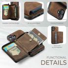 For iPhone 16 Plus JEEHOOD J02 Magnetic Zipper Horizontal Flip Leather Phone Case(Brown) - 3