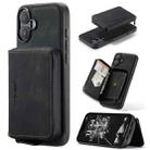 For iPhone 16 JEEHOOD J02 Magnetic Zipper Horizontal Flip Leather Phone Case(Black) - 1