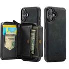 For iPhone 16 JEEHOOD J02 Magnetic Zipper Horizontal Flip Leather Phone Case(Black) - 2