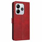 For Redmi Note 14 5G Solid Calf Texture Flip Leather Phone Case(Red) - 3