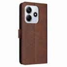 For Redmi Note 14 5G Solid Calf Texture Flip Leather Phone Case(Brown) - 3