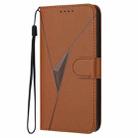 For Realme 8 Triangle Pattern Buckle Clasp Leather Phone Case(Brown) - 2