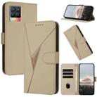 For Realme 8 Triangle Pattern Buckle Clasp Leather Phone Case(Gold) - 1