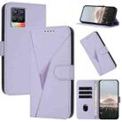 For Realme 8 Triangle Pattern Buckle Clasp Leather Phone Case(Light Purple) - 1