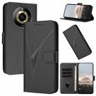 For Realme 11 Pro Triangle Pattern Buckle Clasp Leather Phone Case(Black) - 1