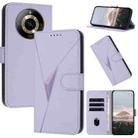 For Realme 11 Pro Triangle Pattern Buckle Clasp Leather Phone Case(Light Purple) - 1