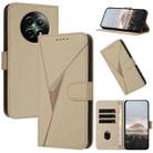 For Realme 12 5G Triangle Pattern Buckle Clasp Leather Phone Case(Gold) - 1
