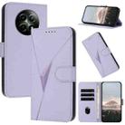 For Realme 12 5G Triangle Pattern Buckle Clasp Leather Phone Case(Light Purple) - 1