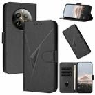 For Realme 12 Pro Triangle Pattern Buckle Clasp Leather Phone Case(Black) - 1