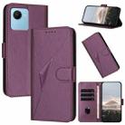 For Realme C30 Triangle Pattern Buckle Clasp Leather Phone Case(Dark Purple) - 1