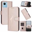 For Realme C30 Triangle Pattern Buckle Clasp Leather Phone Case(Rose Gold) - 1