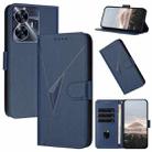 For Realme C55 Triangle Pattern Buckle Clasp Leather Phone Case(Royal Blue) - 1