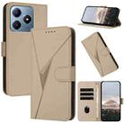 For Realme C63 Triangle Pattern Buckle Clasp Leather Phone Case(Gold) - 1