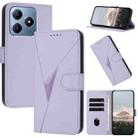 For Realme C63 Triangle Pattern Buckle Clasp Leather Phone Case(Light Purple) - 1