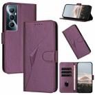 For Realme C65 Triangle Pattern Buckle Clasp Leather Phone Case(Dark Purple) - 1