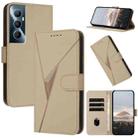 For Realme C65 Triangle Pattern Buckle Clasp Leather Phone Case(Gold) - 1