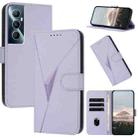 For Realme C65 Triangle Pattern Buckle Clasp Leather Phone Case(Light Purple) - 1